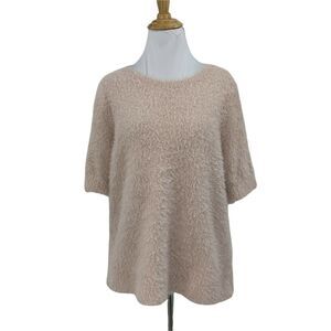 Ann Taylor Loft Fuzzy Sweater Pink Women's Size M Nylon Acrylic Mid Sleeve Top